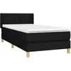 vidaXL Sommier à lattes de lit avec matelas Noir 90x190 cm Tissu