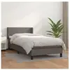vidaXL Sommier à lattes de lit avec matelas Gris 100x200 cm Similicuir