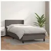 vidaXL Sommier à lattes de lit avec matelas Gris 100x200 cm Similicuir