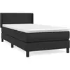 vidaXL Sommier à lattes de lit avec matelas Noir 200x200 cm Similicuir