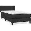 vidaXL Sommier à lattes de lit avec matelas Noir 90x190 cm Similicuir
