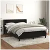 vidaXL Sommier à lattes de lit avec matelas Noir 140x190 cm Velours