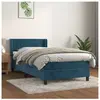 vidaXL Sommier à lattes de lit avec matelas Bleu foncé 90x190 cm