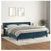 vidaXL Sommier à lattes de lit et matelas Bleu foncé 200x200cm Velours