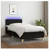 vidaXL Sommier à lattes de lit avec matelas LED Noir 100x200 cm Tissu