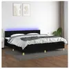 vidaXL Sommier à lattes de lit et matelas et LED Noir 200x200 cm Tissu