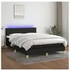 vidaXL Sommier à lattes de lit avec matelas LED Noir 140x190 cm Tissu