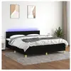 vidaXL Sommier à lattes de lit avec matelas LED Noir 180x200 cm Tissu