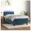 vidaXL Sommier à lattes de lit et matelas et LED Bleu foncé 90x190 cm