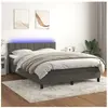 vidaXL Sommier à lattes de lit avec matelas LED Gris foncé 140x200 cm