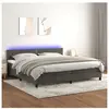vidaXL Sommier à lattes de lit avec matelas LED Gris foncé 200x200 cm