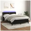 vidaXL Sommier à lattes de lit avec matelas LED Noir 140x190cm Velours