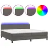 vidaXL Sommier à lattes de lit avec matelas LED Gris foncé 200x200 cm
