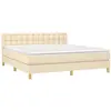 vidaXL Sommier à lattes de lit avec matelas LED Crème 180x200 cm Tissu