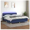 vidaXL Sommier à lattes de lit avec matelas LED Bleu 180x200 cm Tissu