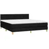 vidaXL Sommier à lattes de lit avec matelas LED Noir 180x200 cm Tissu