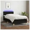 vidaXL Sommier à lattes de lit avec matelas et LED Noir 80x200cm Tissu