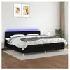 vidaXL Sommier à lattes de lit et matelas et LED Noir 200x200 cm Tissu
