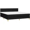 vidaXL Sommier à lattes de lit avec matelas LED Noir 180x200 cm Tissu