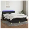 vidaXL Sommier à lattes de lit avec matelas LED Noir 140x190 cm Tissu