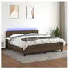 vidaXL Sommier à lattes de lit matelas et LED Marron foncé 160x200 cm
