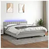 vidaXL Sommier à lattes de lit et matelas et LED Gris clair 180x200 cm