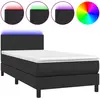 vidaXL Sommier à lattes de lit avec matelas et LED Noir 180x200 cm
