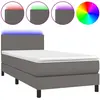 vidaXL Sommier à lattes de lit et matelas et LED Gris 100x200 cm