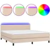 vidaXL Sommier à lattes de lit avec matelas et LED Cappuccino 90x200cm