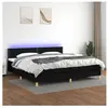 vidaXL Sommier à lattes de lit et matelas et LED Noir 200x200 cm Tissu