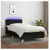 vidaXL Sommier à lattes de lit avec matelas LED Noir 100x200 cm Tissu