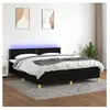 vidaXL Sommier à lattes de lit avec matelas LED Noir 180x200 cm Tissu