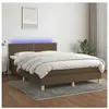 vidaXL Sommier à lattes de lit matelas et LED Marron foncé 140x190 cm