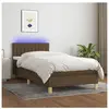 vidaXL Sommier à lattes de lit matelas et LED Marron foncé 100x200cm