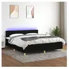 vidaXL Sommier à lattes de lit avec matelas LED Noir 180x200 cm Tissu