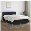 vidaXL Sommier à lattes de lit avec matelas LED Noir 140x190 cm Tissu