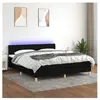 vidaXL Sommier à lattes de lit avec matelas LED Noir 180x200 cm Tissu