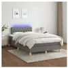 vidaXL Sommier à lattes de lit et matelas et LED Gris foncé 120x200 cm