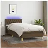 vidaXL Sommier à lattes de lit matelas et LED Marron foncé 100x200cm