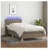 vidaXL Sommier à lattes de lit avec matelas LED Taupe 100x200 cm Tissu