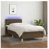 vidaXL Sommier à lattes de lit et matelas et LED Marron foncé 80x200cm