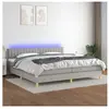 vidaXL Sommier à lattes de lit matelas LED Gris clair 200x200 cm Tissu