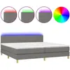 vidaXL Sommier à lattes de lit et matelas et LED Gris foncé 200x200 cm