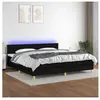 vidaXL Sommier à lattes de lit et matelas et LED Noir 200x200 cm Tissu