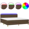 vidaXL Sommier à lattes de lit matelas et LED Marron foncé 180x200cm