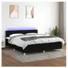vidaXL Sommier à lattes de lit avec matelas LED Noir 180x200 cm Tissu