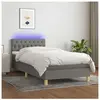vidaXL Sommier à lattes de lit et matelas et LED Gris foncé 100x200 cm