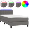 vidaXL Sommier à lattes de lit avec matelas et LED Gris 160x200 cm