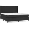vidaXL Sommier à lattes de lit avec matelas Noir 180x200 cm Similicuir