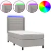 vidaXL Sommier à lattes de lit matelas LED Gris clair 100x200 cm Tissu
